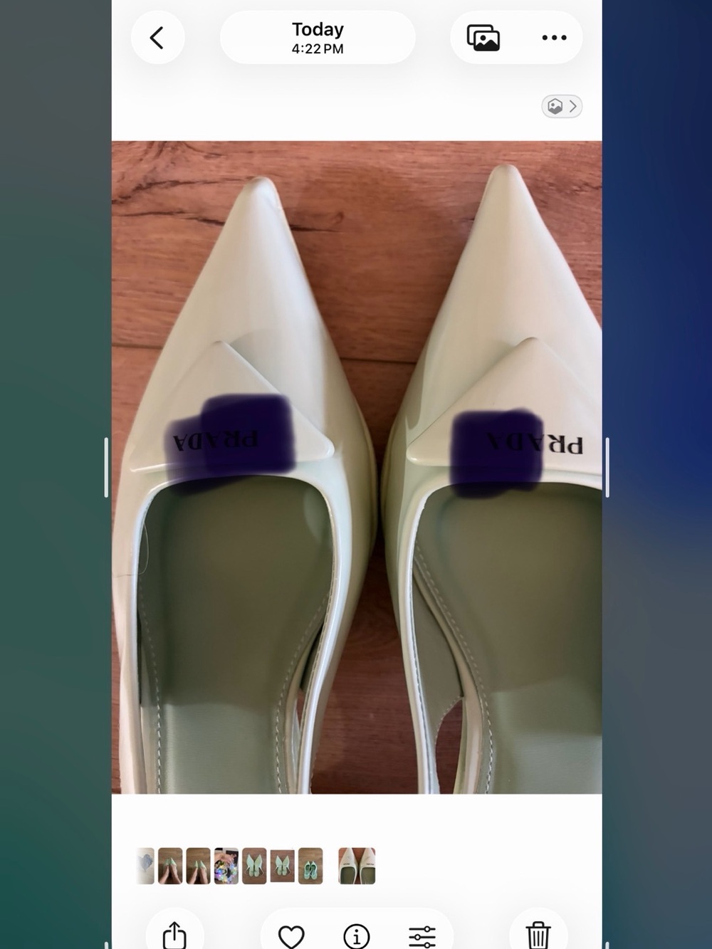 Prada Mint Green Pointed-Toe Leather Heels